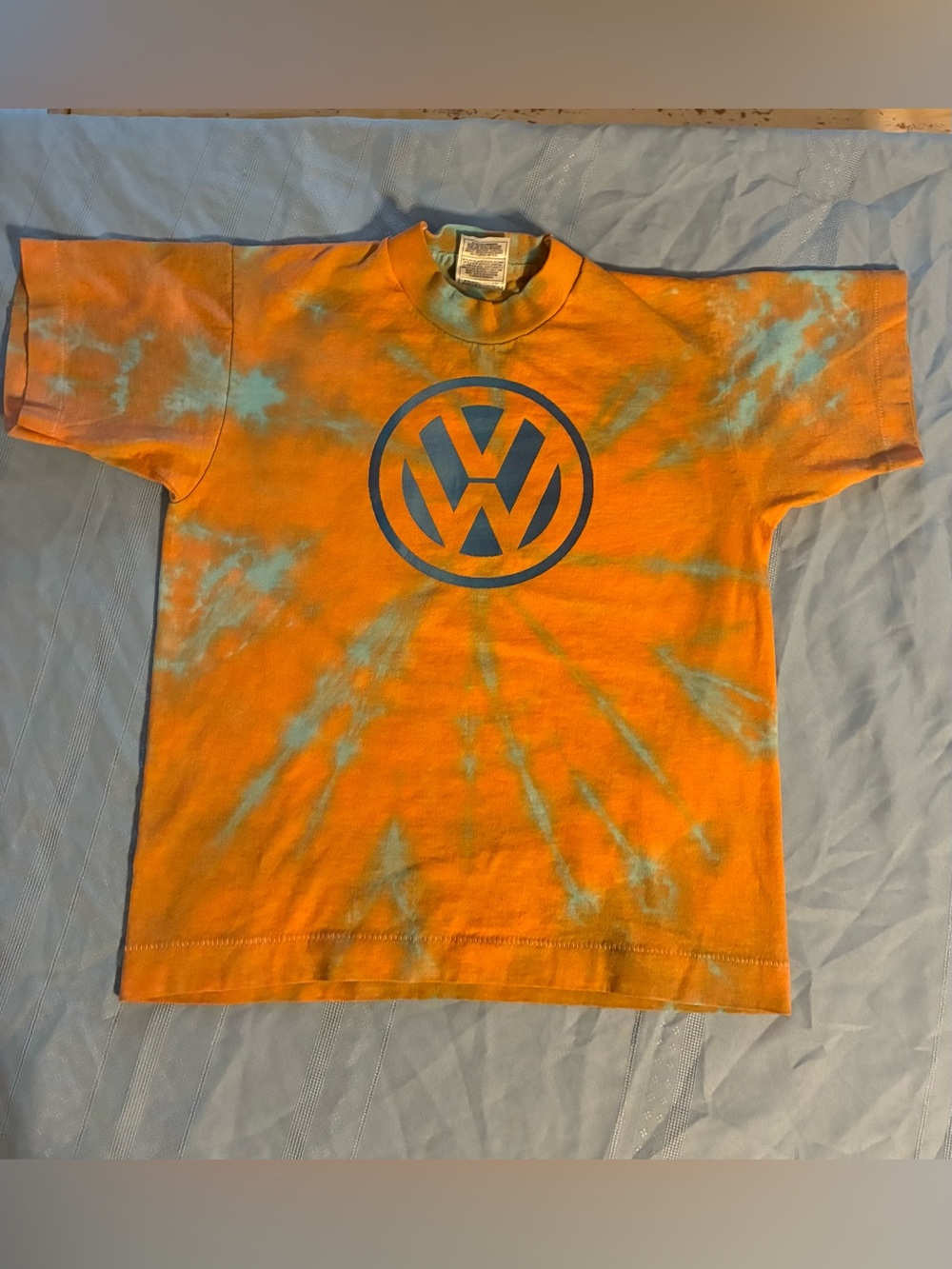 Volkswagen Kids' 10/12 Orange Tie-Dye Logo T-Shirt